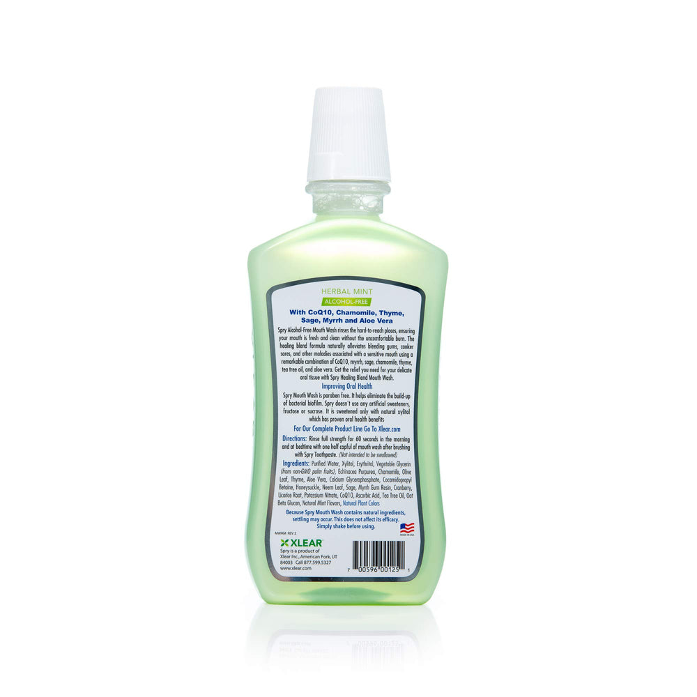 Xylitol Mouthwash Fluoride Free with Enamel Support, Gentle, Natural Healing Herbal Mint - 16 fl oz (Pack of 1)