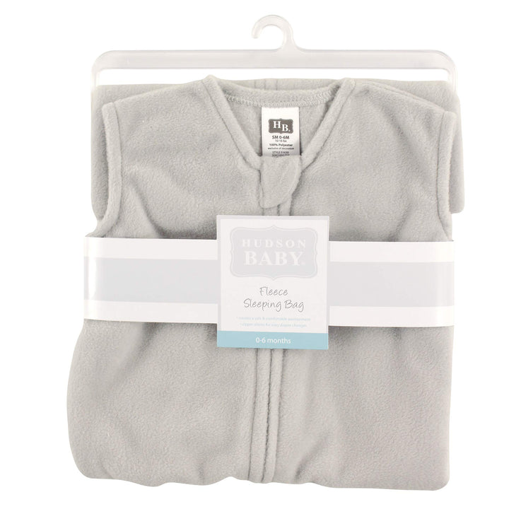 Unisex Baby Plush Sleeping Bag, Sack, Blanket, Solid Light Gray Fleece, 18-24 Months