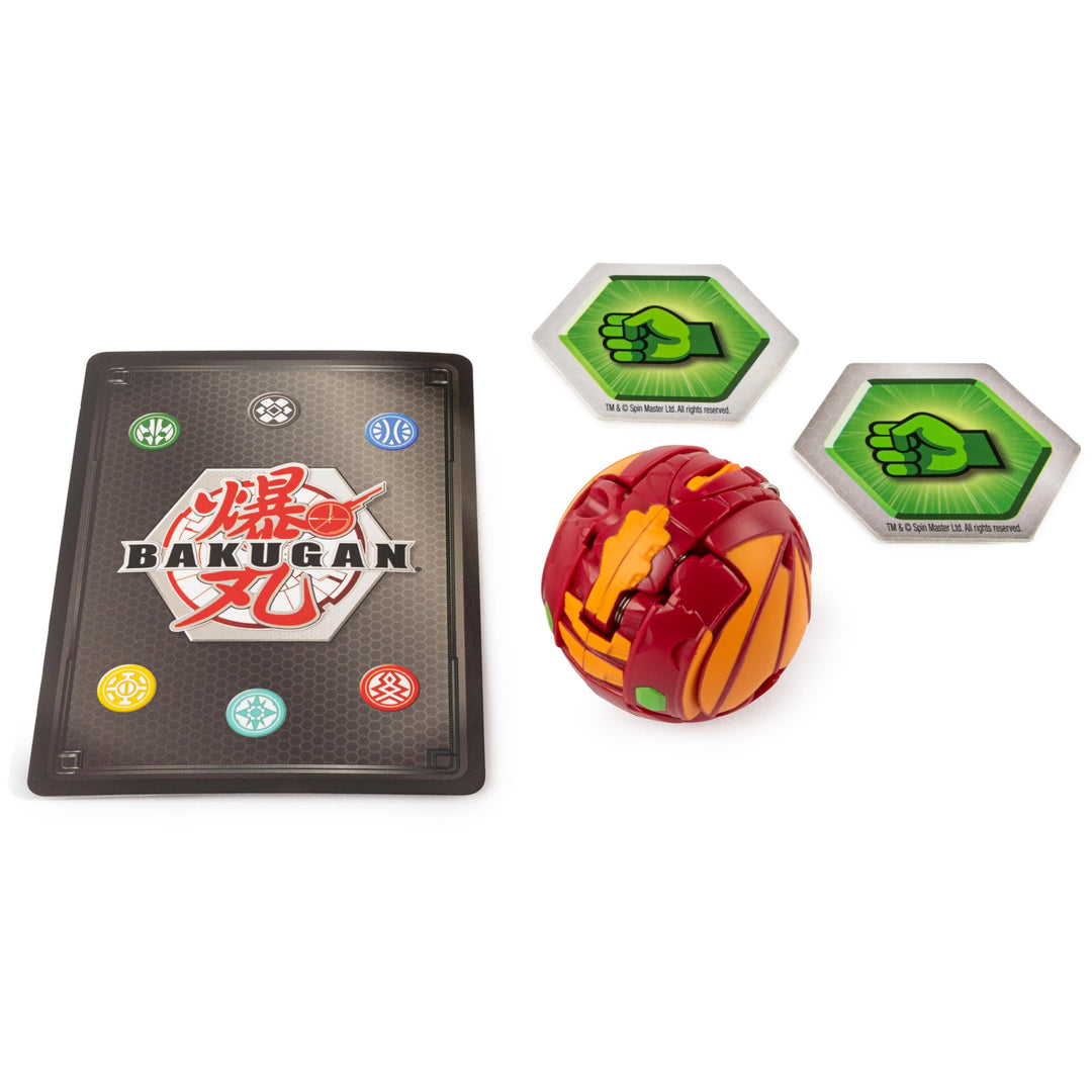 , Baku-Storage Case with Dragonoid Collectible Action Figure and Trading Card, Red