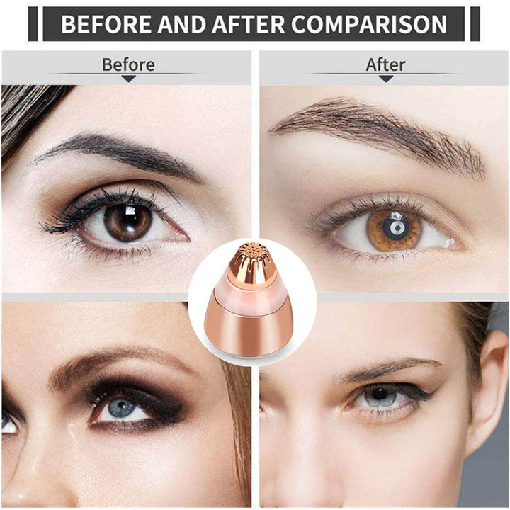 Eyebrow Hair Remover Replacement Heads for Women Painless Eyebrow Trimmer Blades, Perfect and Smooth, with Cleaning Brush, As Seen On TV, Rose Gold (5Pcs)