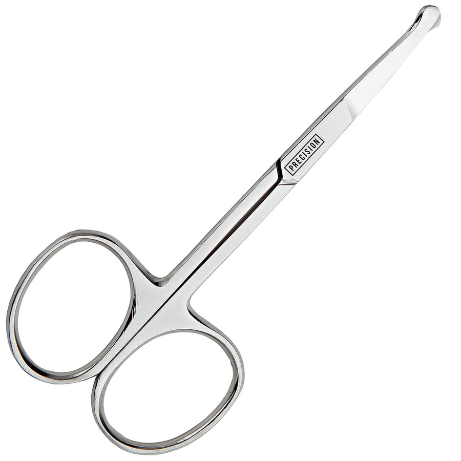 Rounded Nose Hair Scissors. Round Tip Scissor for Ear, Eyebrow, Beard and Mustache Trimming - 3.5 Blunt Nosed Tipped Grooming Trimmer