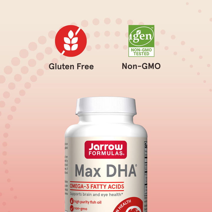 MaxDHA - 180 Softgels - High Purity Fish Oil - Supplement Supports Brain & Eye Health - Concentrated in Omega-3 Fatty Acids & Enriched in DHA - 90 Servings