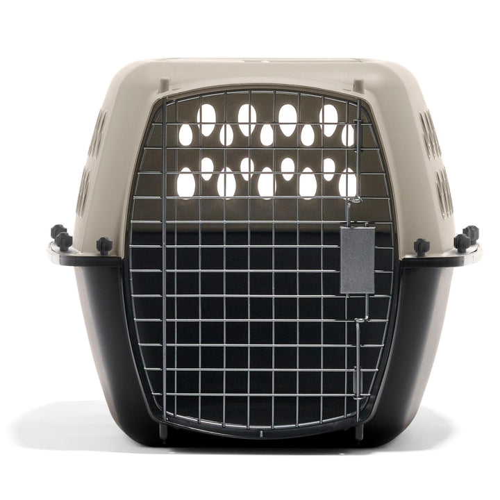 Vari Dog Kennel - Portable Dog Carriers & Crates for Small Dogs, Airline-Friendly, Durable Plastic, Pet Carrier For Home and Travel, 24 Inches, Taupe and Black