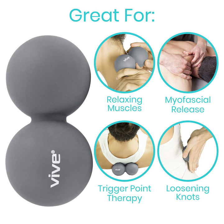 Double Lacrosse Ball and Peanut Massage Set - Deep Tissue Ball for Muscle Recovery, Myofascial Trigger Point Release Therapy - Roller for Feet, Back and Yoga - Plantar Fasciitis Ball and Acupoint