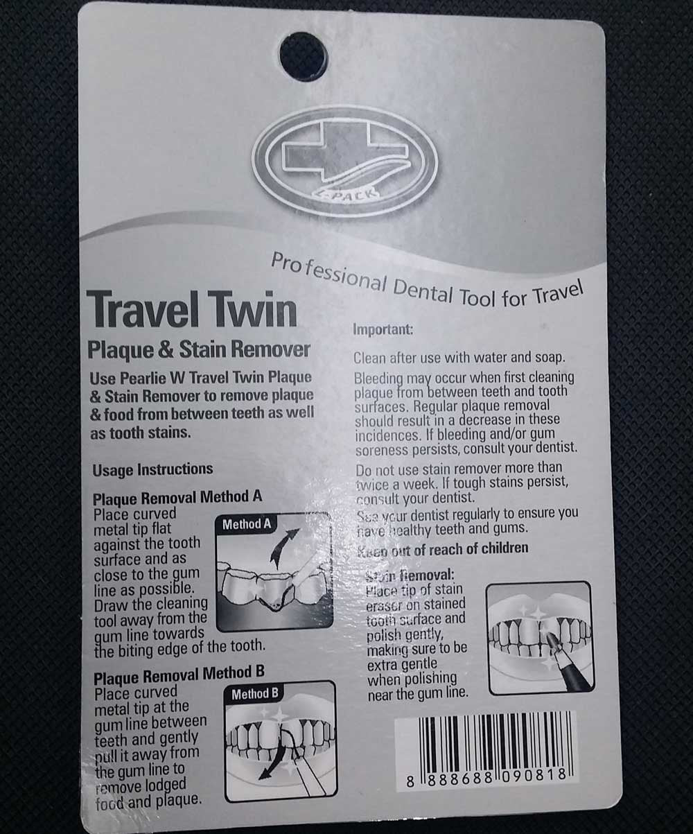 Portable Double Travel Stain Plaque Remover & Dental Pick kit 2 Sets