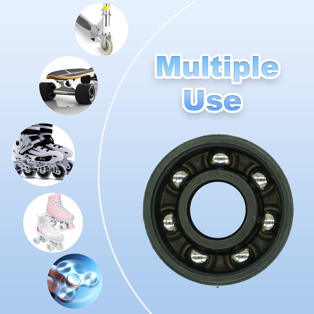 8 PCS Skateboard Bearings 608RS ABEC 11 High Speed Long Lasting Silky Smooth High Load Bearings for Skateboard Longboard Inline Roller Skates Speed Skate