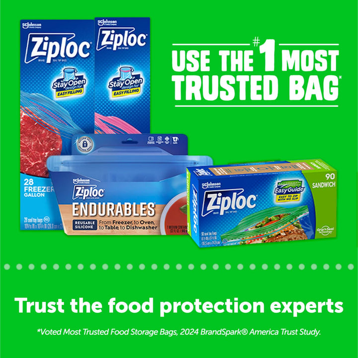 Snack Bags with EasyGuide Texture, Small Plastic Storage Bags with Grip 'N Seal Technology, 280 Bags Total