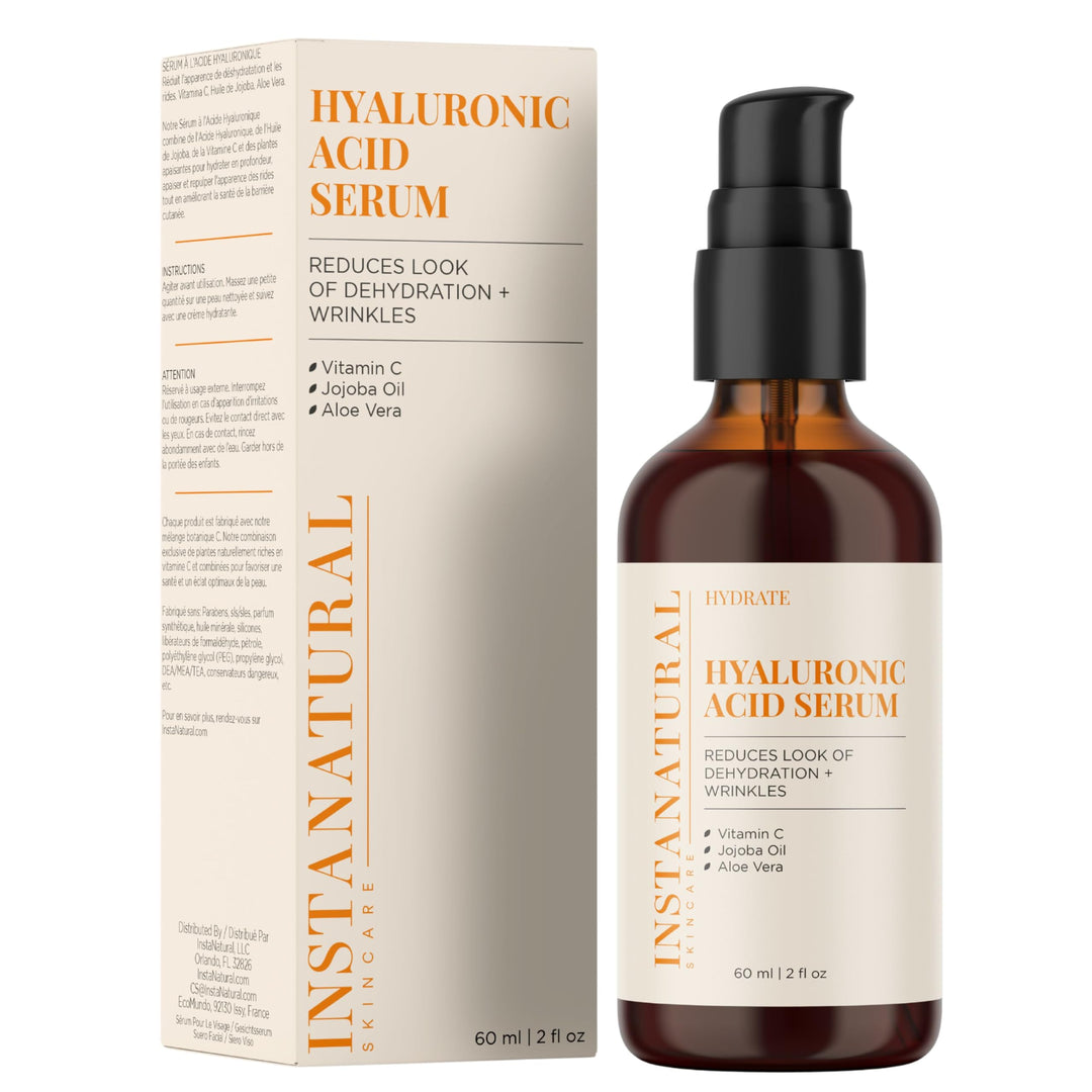 Hyaluronic Acid Serum - Anti Aging Serum for Face - Reduces Wrinkles, Fine Lines & More - For Youthful & Radiant Skin - With Vitamin C Serum and More - 2 OZ