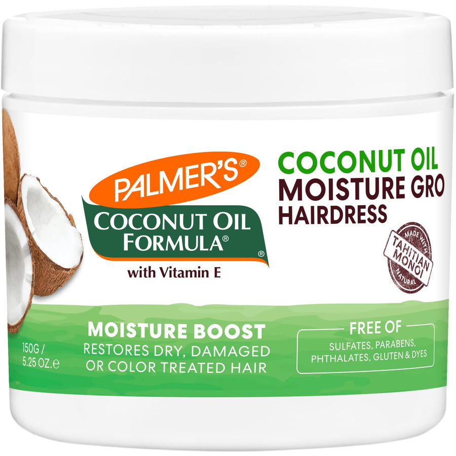 Coconut Oil Formula Moisture Gro Hairdress Hair Cream, Restorative Leave In Conditioner to Minimize Breakage and Add Shine, 5.25 Ounce Jar