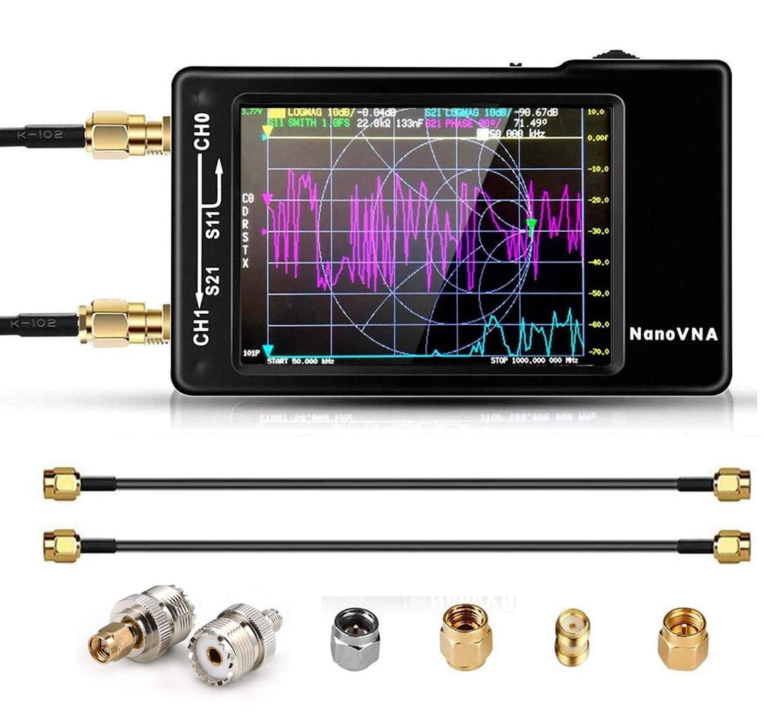 NanoVNA-H REV3.4 Vector Network Analyzer,10KHz -1.5GHz HF VHF UHF Antenna Analyzer Portable VNA with SMA Adapter