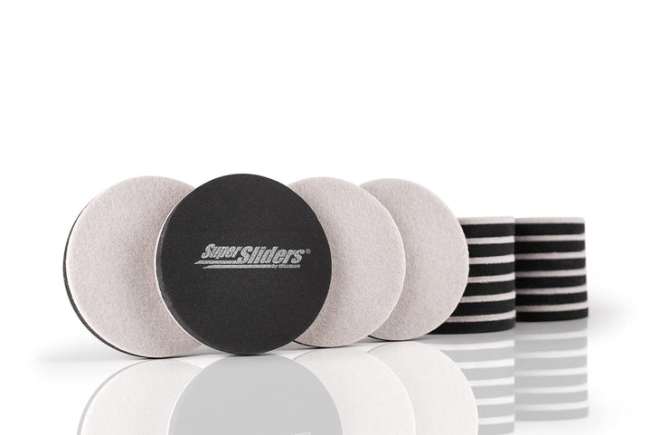 3 1/2 Round Reusable Furniture Sliders for Hard Surfaces - Effortless Moving and Surface Protection, Beige (16 Pack)