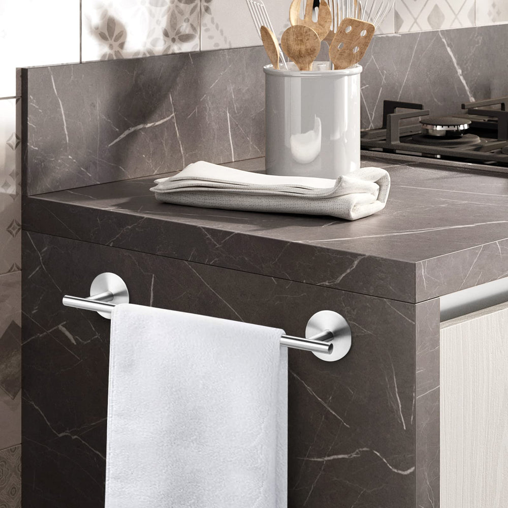 Towel Bar for Bathroom,17 Inch Towel Holder Adhesive Towel Bar SUS304 Stainless Steel Towel Racks Wall Mounted Hand Towel Bar Holder for Bathroom, Kitchen, Cabinet, No Drill Brushed Finish