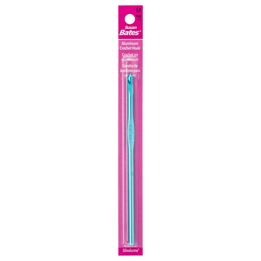 Silvalume Aluminum Crochet Hook 5-1/2 Size H 8 -Turquoise