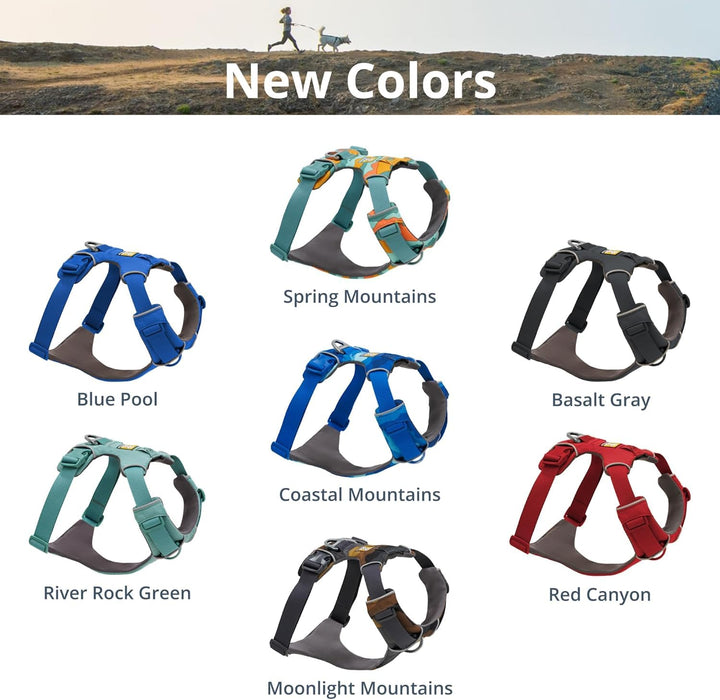 , Front Range Dog Harness, Reflective Soft Padded Everyday Harness with Dual Leash Clips, Adjustable and Lightweight Fit for Training or Walking for All Dogs, Aurora Teal, Small