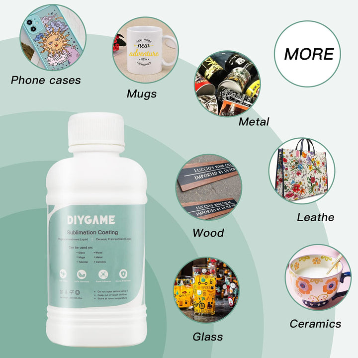 250ml Sublimation Coating for Ceramics, Mugs, Phones case, Metal, Wood, Glass, Leather, Tumbler, All Hard Surfaces Sublimation Spray with high Gloss Finish, Waterproof and Super Adhesion