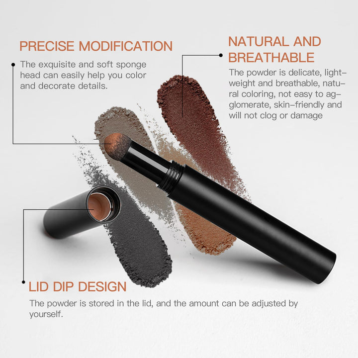 Eye-Brow Stamp Stencil Kit, Waterproof Brow Stamp Shaping Kit Eyebrow Definer, Eyebrow Filling Powder Stamp, Eye Brow Stamping Kit with 10 Eyebrow Stencils, 2 Eyebrow Brushes for Women (Gray Black)