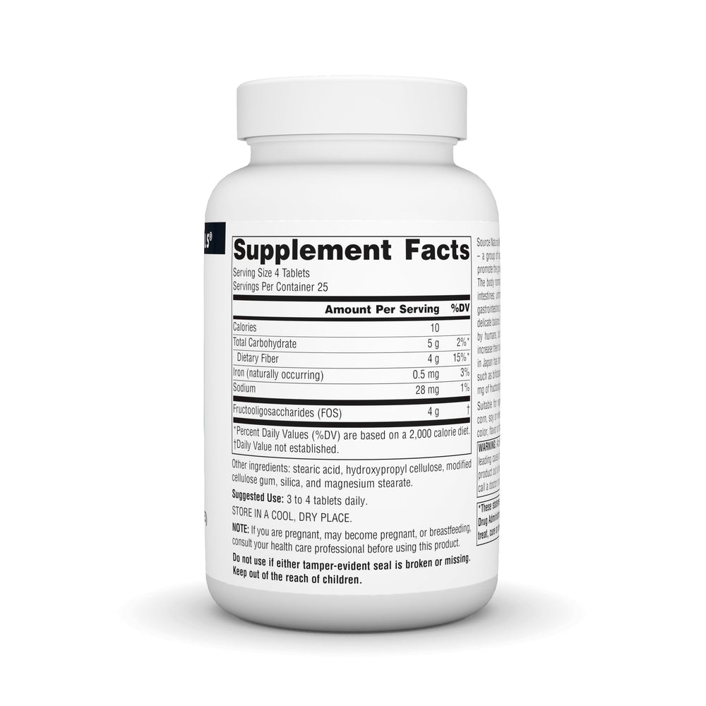 FOS 1000 mg Fructooligosaccharides Probiotic Enhancer - 100 Tablets