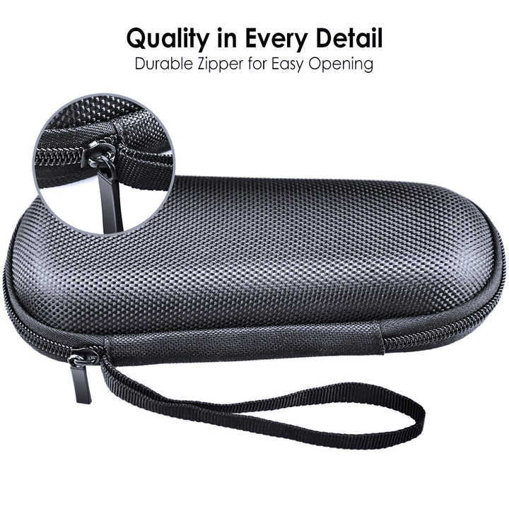 Hard EVA Razor Travel Case Compatible with Gillette Men's Razor - Mesh Pocket for 2 Razor Blades + Lightweight Carrying Handle + Durable Zipper (Only Case) (Black)