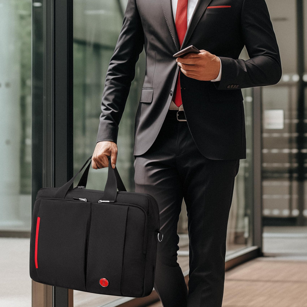 15.6 inch Laptop Briefcase with Combination Lock,Anti Theft Notary Bag Locking Laptop Bag Water-Repellent Shoulder Messenger Bag for Men Women