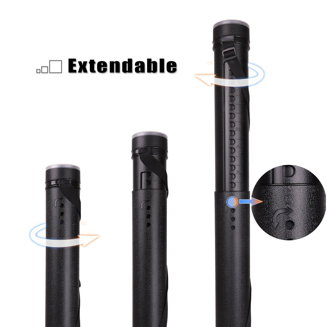 Poster Documents Storage Tube 24-40 Extendable for Artworks, Blueprints, Drafting and Scrolls Color Black