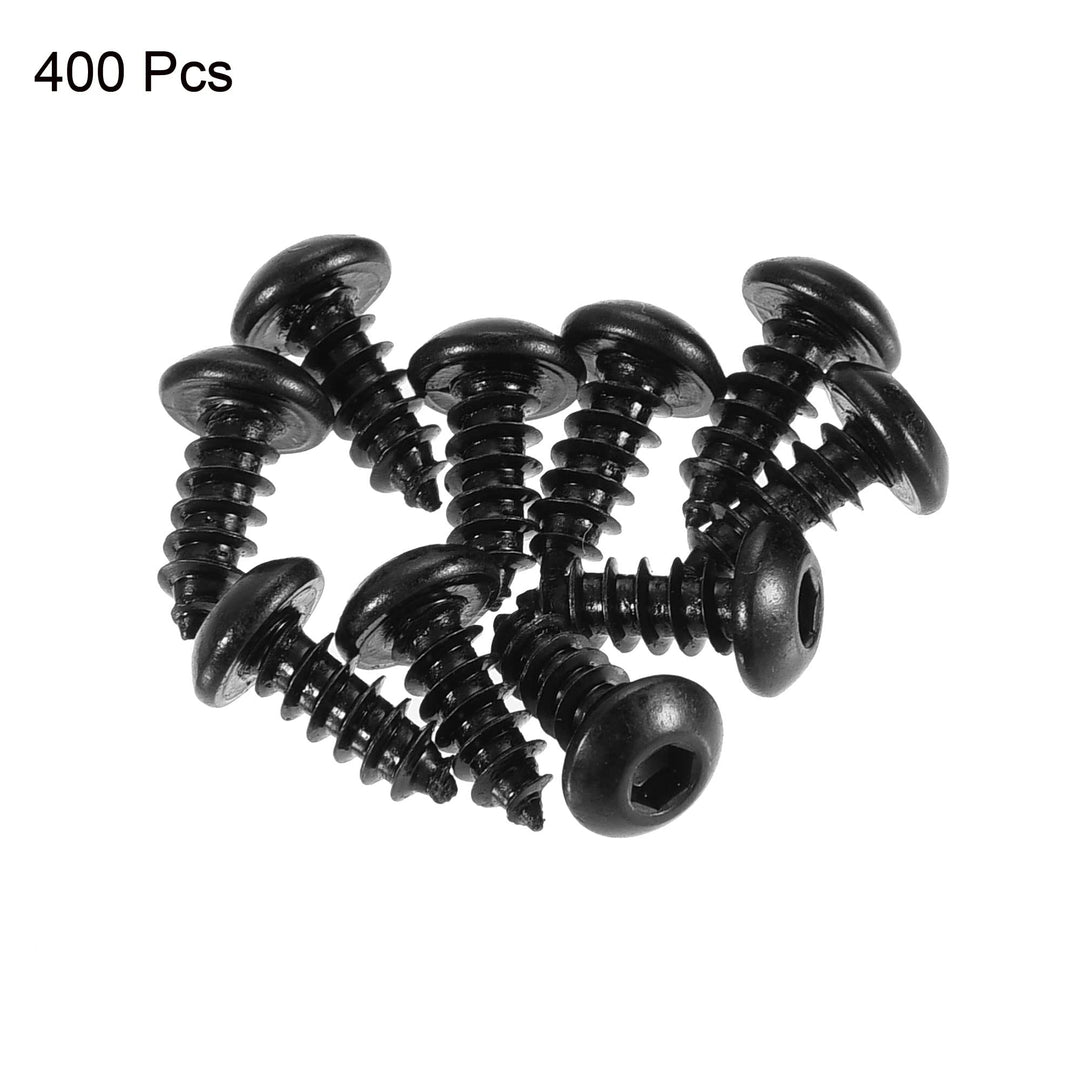 Hex Socket Self Tapping Screws, M3 x 8mm Carbon Steel Wood Screw 400pcs
