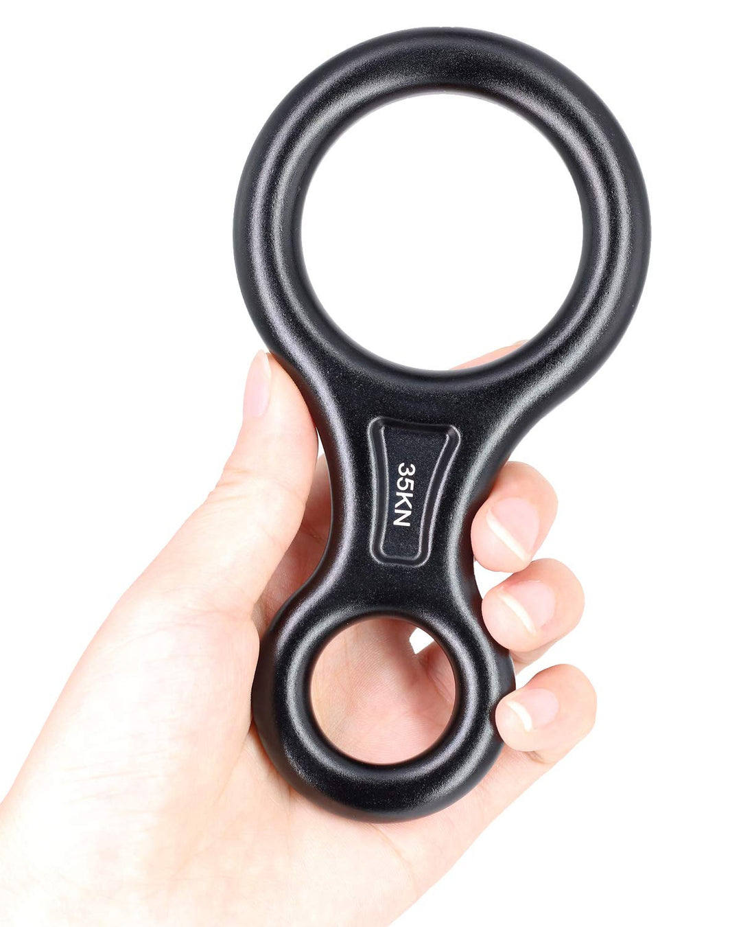 35KN Figure 8 Descender, Rescue Figure 8 Rappelling Gear Belay Device Aviation Aluminum Rigging Plate for Climbing Belaying and Rappelling (Black)