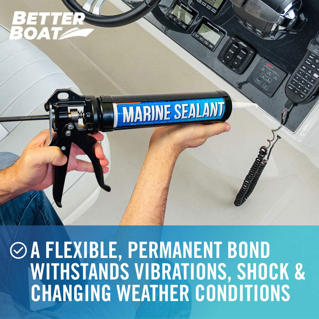 Marine Sealant and Adhesive Waterproof Marine Grade Sealant Caulk High Temp Caulking Water Sealant for Boat Auto and RV Without Silicone - 1 Tube White 10oz
