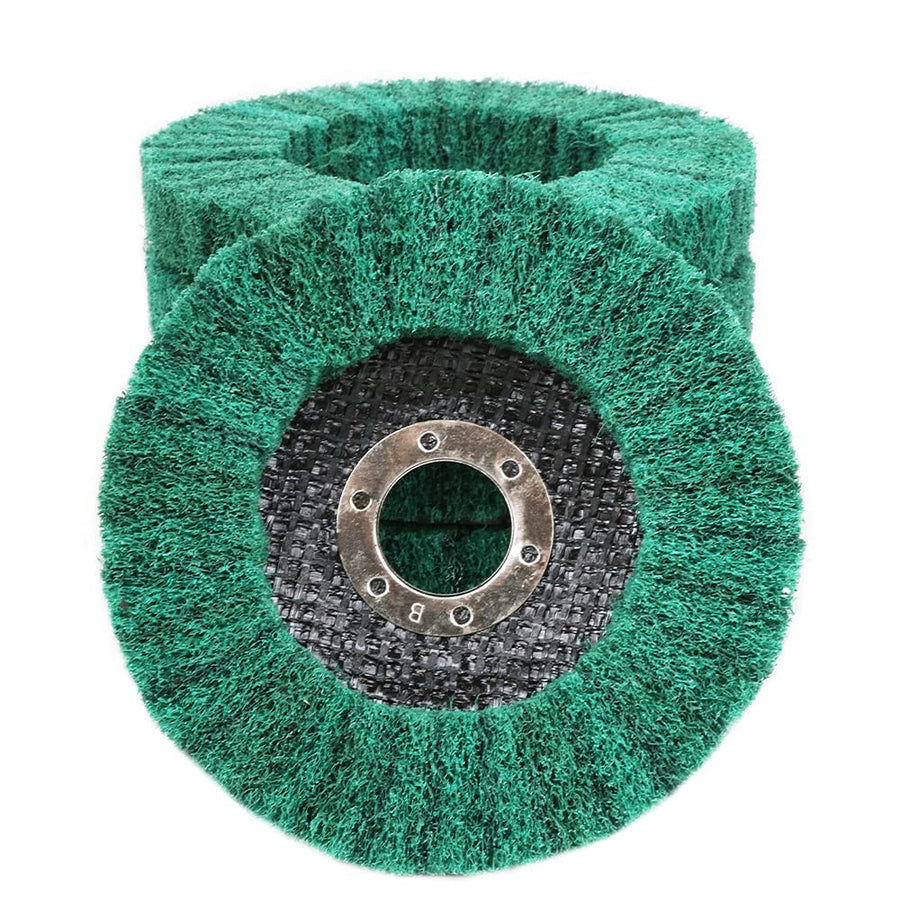 5Pcs Nylon Fiber Flap Disc Polishing Grinding Wheel, 4.5 x 7/8 Inch Scouring Pad Buffing Wheel for Angle Grinder, Polishing Tools (Grit 180)