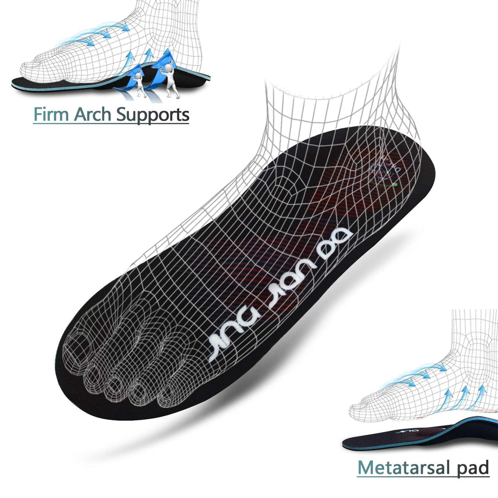 Severe Flat Feet Arch Support Insoles- Firm Arch Supports Orthotics Inserts Relieve Plantar Fasciitis, Over Pronation, Fallen Arch, Metatarsalgia, Foot Pain - Shoe Insoles for Men and Women