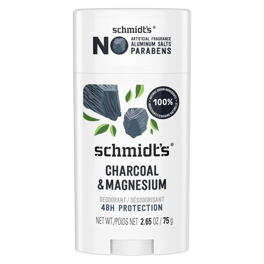 Aluminum-Free Vegan Deodorant Charcoal & Magnesium with 48 Hour Odor Protection, for Women and Men, Natural Ingredients, Cruelty-Free, 2.65 oz