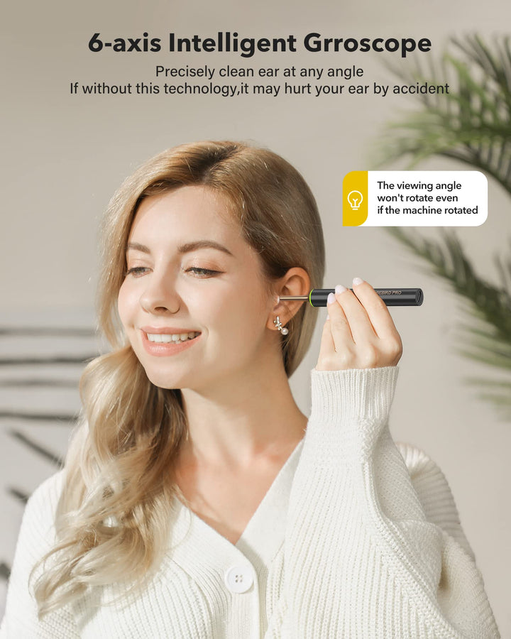 BEBIRDPRO Ear Wax Removal Cleaner with IP67 Camera, Otoscope Ear Cleaning Tool with Premium Storage Box, Earwax Cleaner with HD Camera for iOS, Android Phones T15 PRO Black, with Blackhead Vacuum
