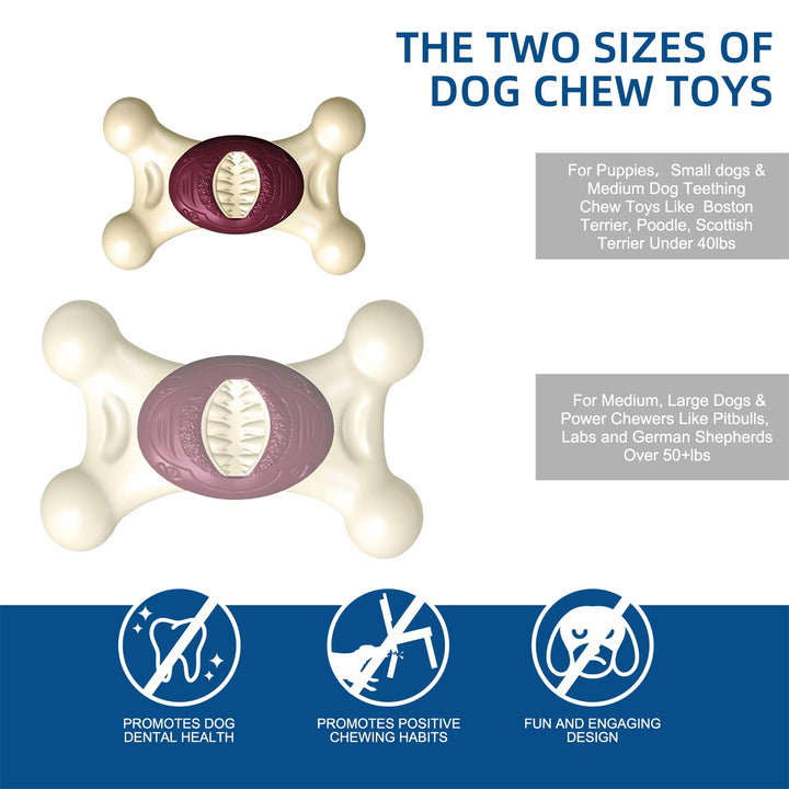 Dog Toys for Aggressive Chewers,Indestructible Dog Toys,Real Bacon Flavored, Nylon Tough Dog Chew Toys for Medium/Large Large Breed Dogs (Other)