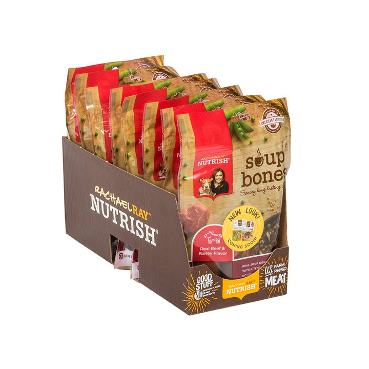 Rachael Ray Soup Bones Dog Treats, Beef & Barley Flavor, 3 Bones (Pack of 8)