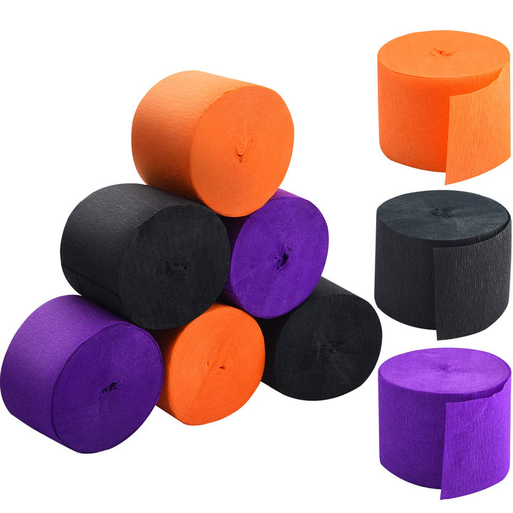 738 Ft Totally Crepe Paper Streamers Halloween Crepe Paper Streamer Roll for Halloween Party Decorations, 9 Rolls