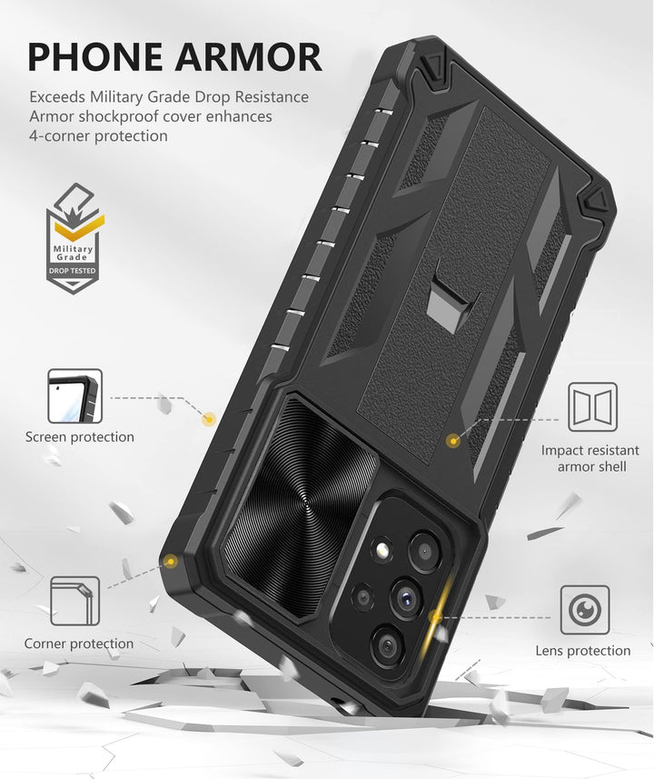 for Samsung Galaxy A53 5G Case: Military Grade Drop Proof Protection Cover with Kickstand | Matte Textured Rugged Shockproof TPU | Protective Cell Phone Case for Galaxy A53 5G Phone
