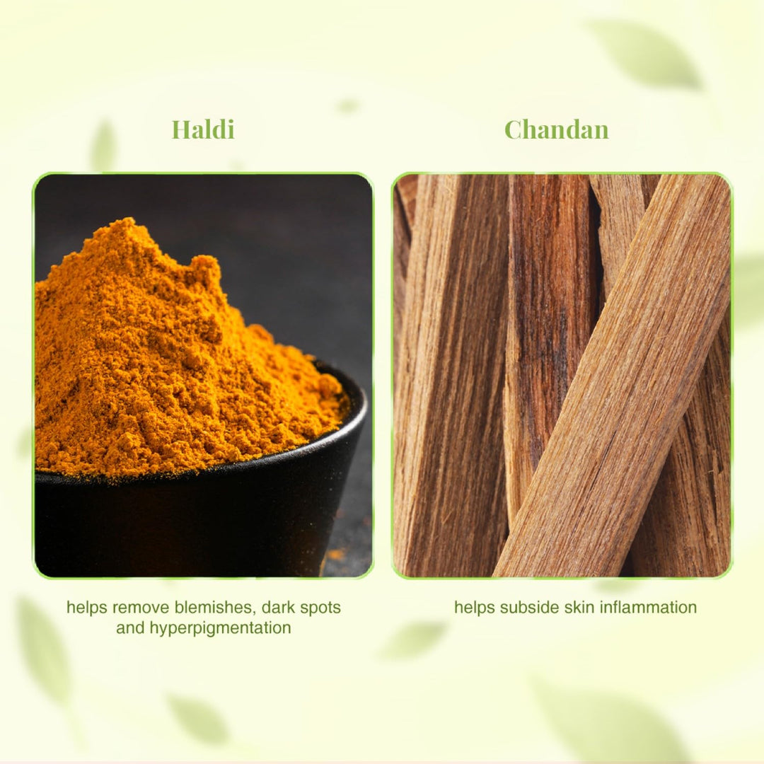 Ayurveda Skin Brightening Haldi & Chandan Face Wash -100ml- For Skin Brightening. Soap Free, Paraben and Synthetic colorant free.