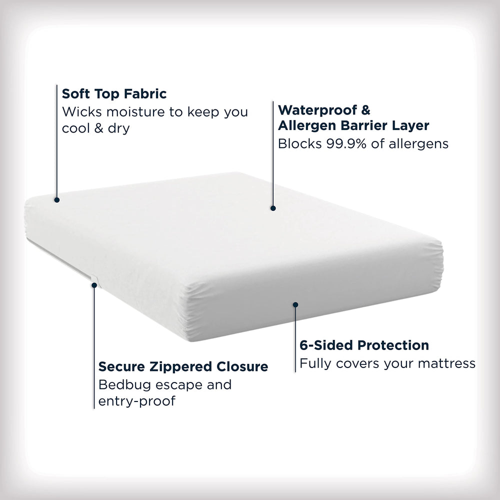 AllerEase Waterproof Mattress Protector, Maximum Allergy Mattress Protector, Twin XL Zippered Mattress Cover