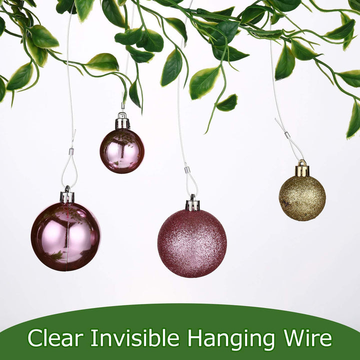 Strong Clear Picture Hanging Wire Invisible Picture Frame Wire Fishing Wire up to 100 Lbs 656 Feet Monofilament Fishing Line with Aluminum Crimping Loop Sleeves(1 Roll,0.8 mm)