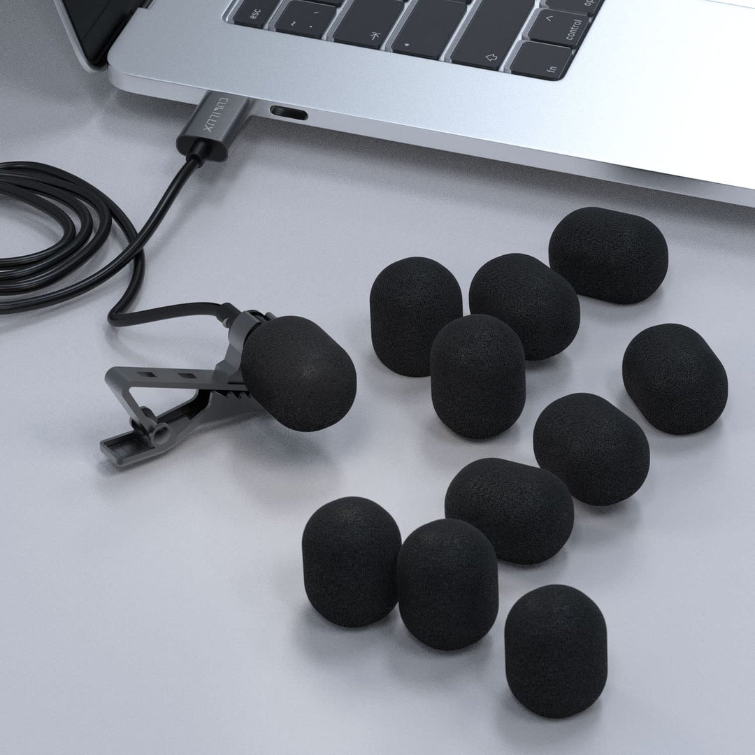 Foam Cover for Lavalier Lapel Microphone, Windscreen, Windshield, Windjammer for Mini Wireless Lav MIC, 10-Pack