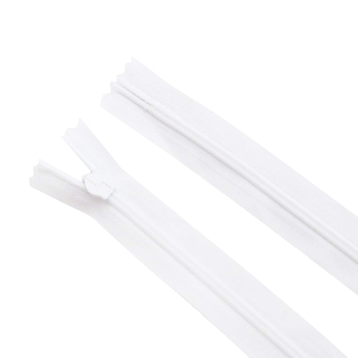 Invisible Zippers, Nylon Coil, 3, 2 Pieces (White, 18 inch)