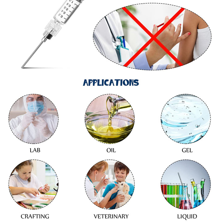 24 Pieces Borosilicate Glass Syringes Set Include 12 Pieces 1 ml Borosilicate Glass Syringe Lock and 12 Pieces Stainless Steel Lock Dispensing Needle for Thick Liquids, Ink Use
