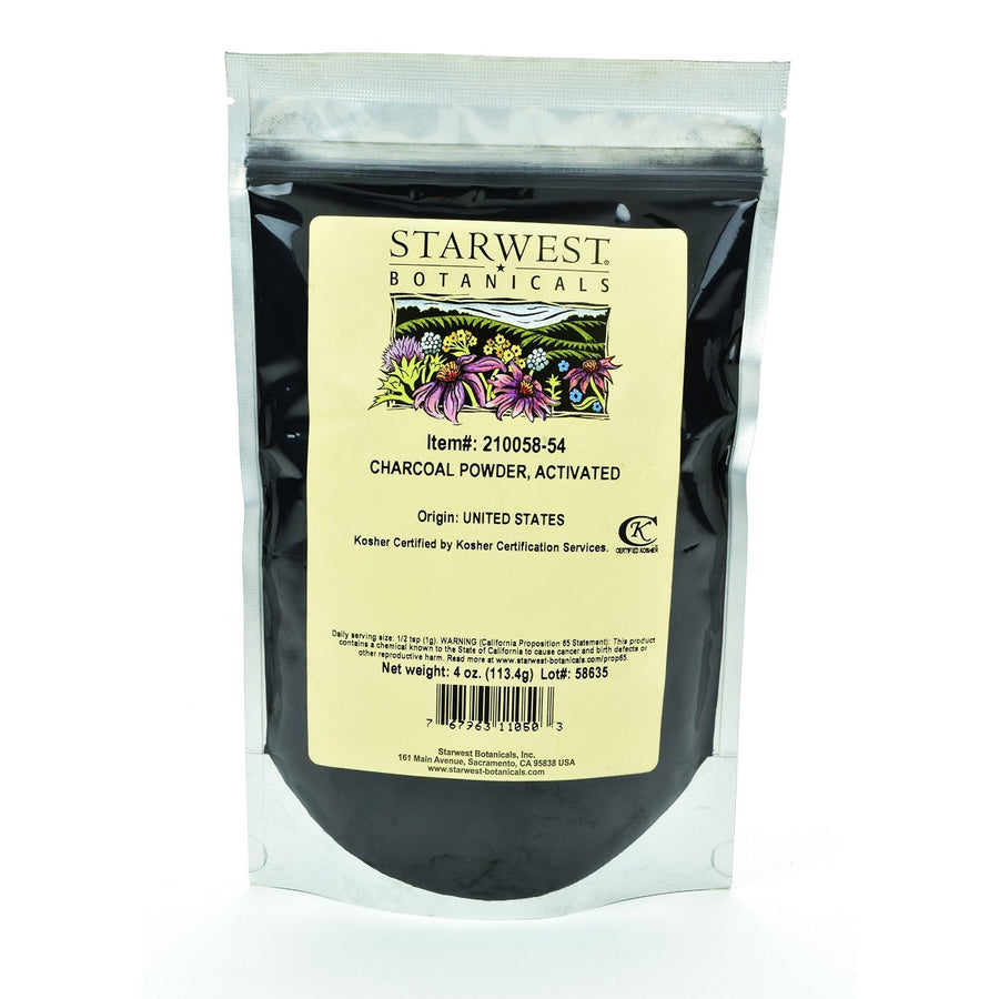 Food Grade US Hardwood Activated Charcoal Powder, 4 Ounces