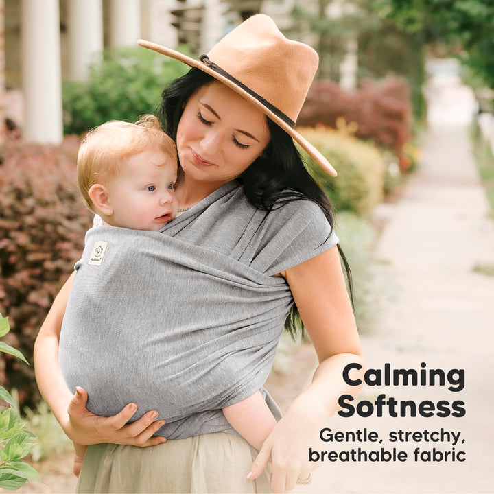 Baby Wrap Carrier By Keababies - All-In-1 Stretchy Baby Wraps - Baby Sling - Infant Carrier - Babys Wrap - Hands Free Babies Carrier Wraps|Great Baby Shower Gift (Classic Gray)