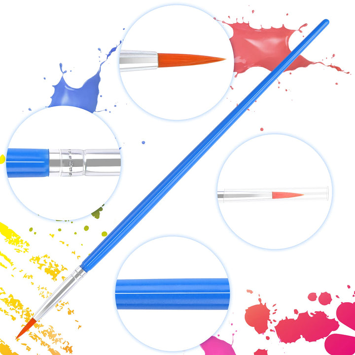 30 Pcs Round Paint Brushes, Small Brush Bulk for Miniature Detail Painting