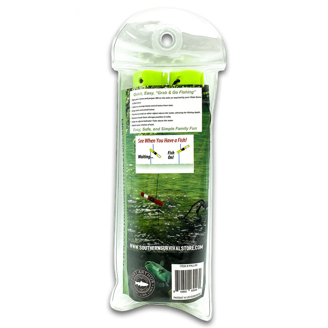 Survival Fishing Kit Limb Lines Auto Fishing Device 2-Pack - Outdoor Survival Camping Bushcraft Fishing - Lightweight, Compact, Easy to Use