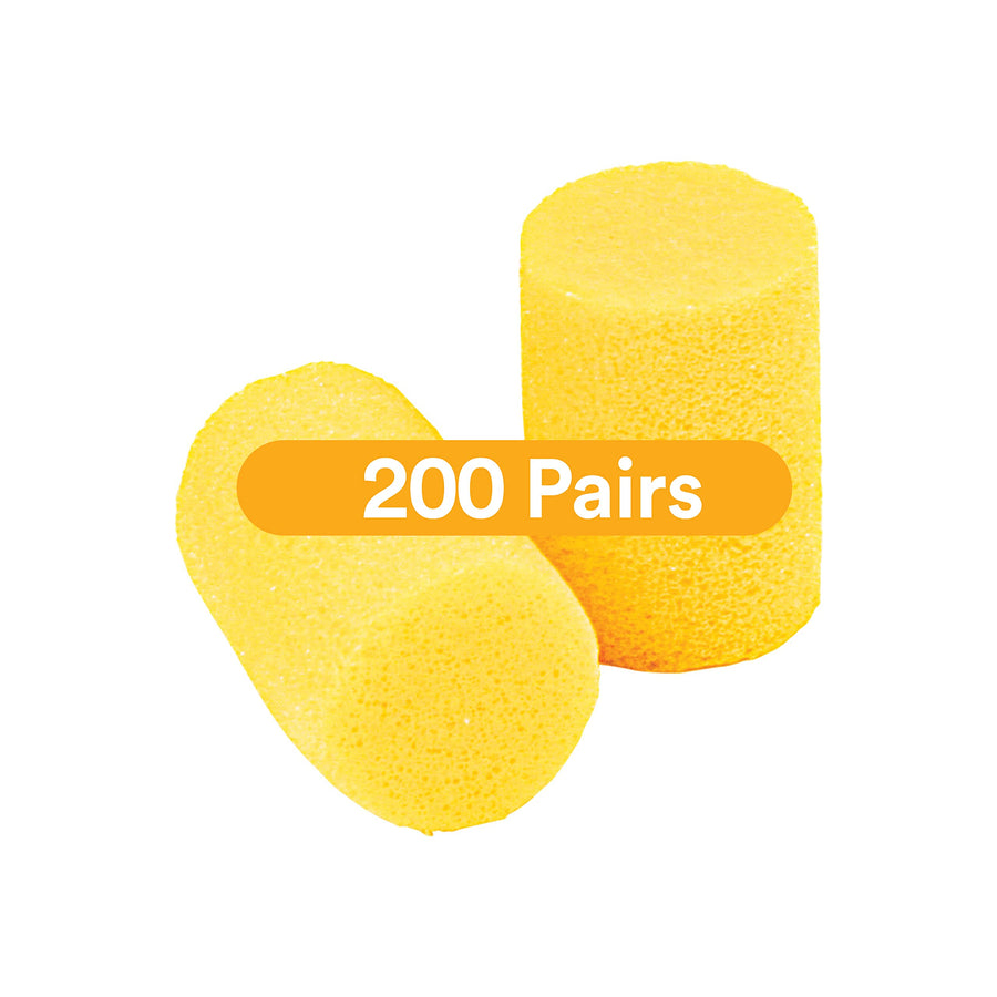 Ear Plugs, E-A-R Classic 312-1201, 200 Pairs of Disposable Earplugs, 1 Pair/Poly Bag, Uncorded, Noise Reduction Rating 29 dB NRR, Foam, Regular Size, Roll Down, Compliant with ANSI/ASA S12.71-2018