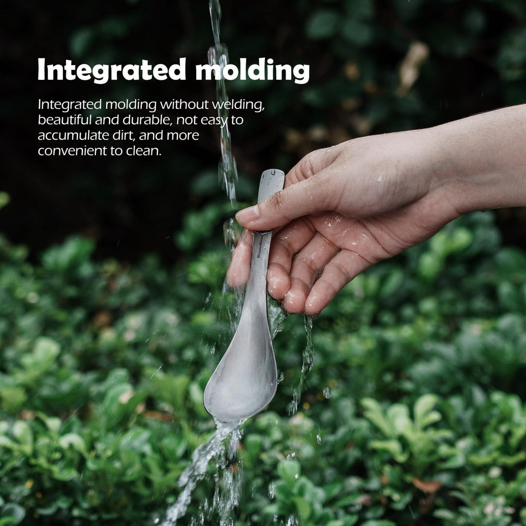 Titanium Spoon with Big Bowl Ultralight Durable for Outdoor Camping Picnic BBQ Eating Soup Spoon Flatware Utensils Ti1067T