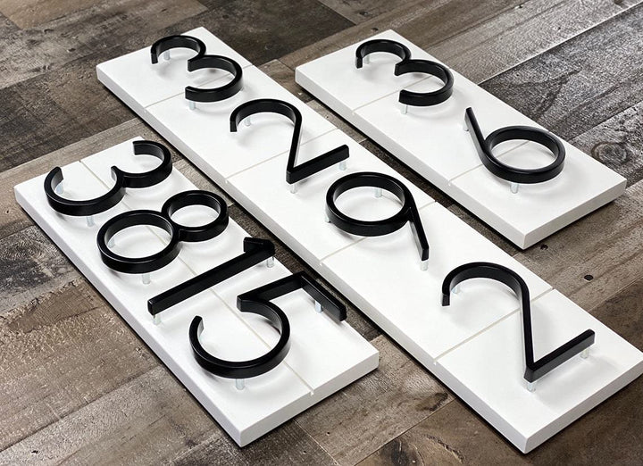 5 Stainless Steel Floating House Number, Metal Modern House Numbers, Garden Door Mailbox Decor Number with Nail Kit, Coated Black, 911 Visibility Signage (0)