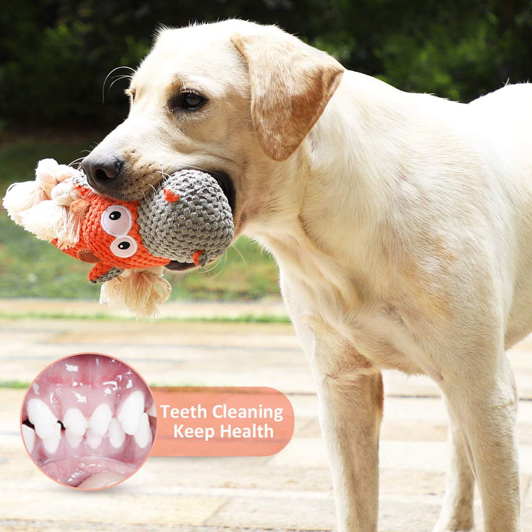 Dog Plush Toy for Large Aggressive Chewers,Indestructible Dog Squeaky Toys,Stuffed Animals Toys with Cotton Material and Crinkle Paper,Durable Chewing Toys