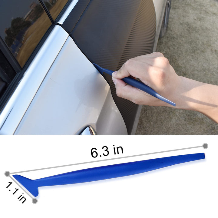 Knife-Less Tape for Vinyl Wrap Tool Kit, Finish Line Tape Vinyl Cutting Tape, Felt Squeegee Micro Squeegee Safety Tape Cutter Car Wrap Kit- for Motorcycle&Car Vinyl Wrap Detailer 16FT(5M)